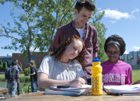 students outside