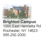 Brighton Campus, 1000 E. Henrietta Rd, Rochester, NY 14623, Phone: 716-292-2000