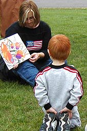 Photo of reading to a child