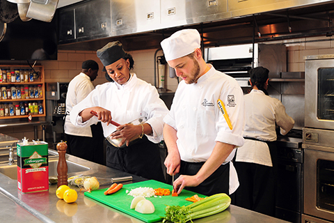 Hospitality students learn the latest in food preparation and restaurant management techniques from dedicated food service instructors.