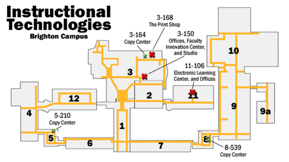 Brighton Campus Instructional Technologies Map