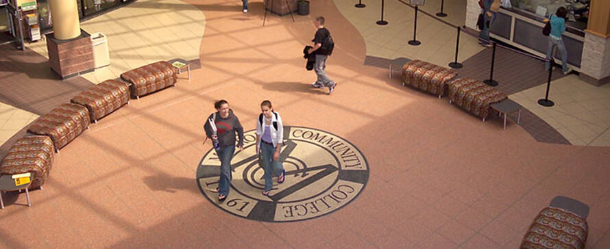 Photo of students in the Brighton campus center