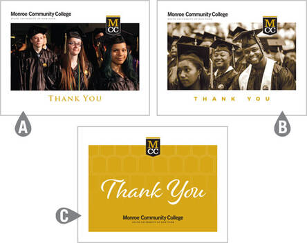 Three designs for MCC Thank You Cards
