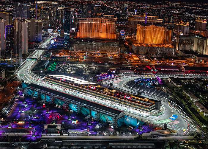 Aerial shot of F1 Paddock Club