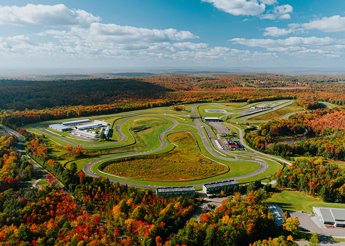 Aerial shot of Monticello Moto Club Racetrack