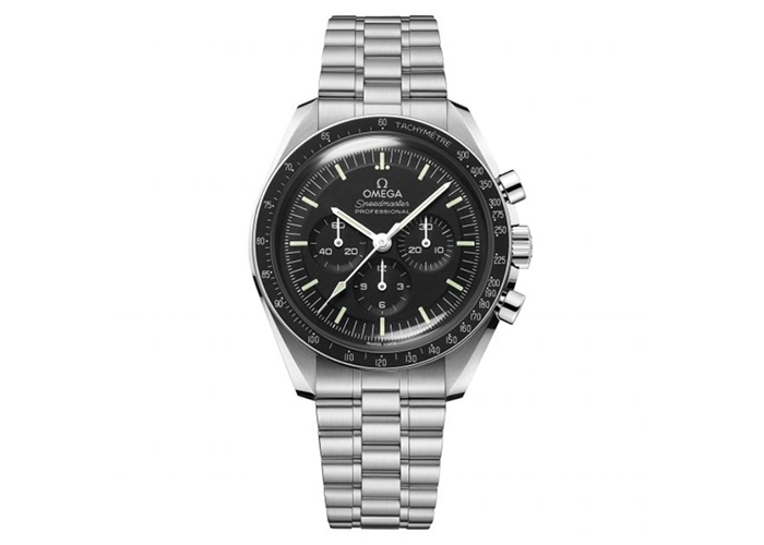 42mm silver watch with a black dial