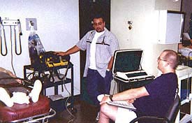 photo of students in lab for practical exam