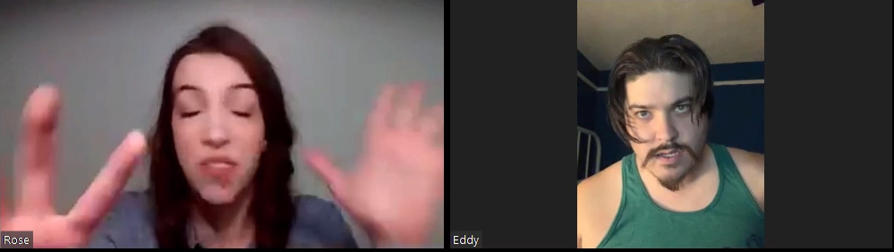 Two theater students on webcam