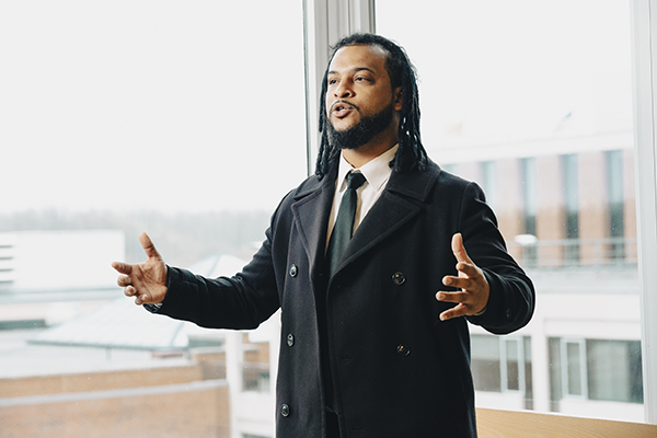An MCC student giving a speech