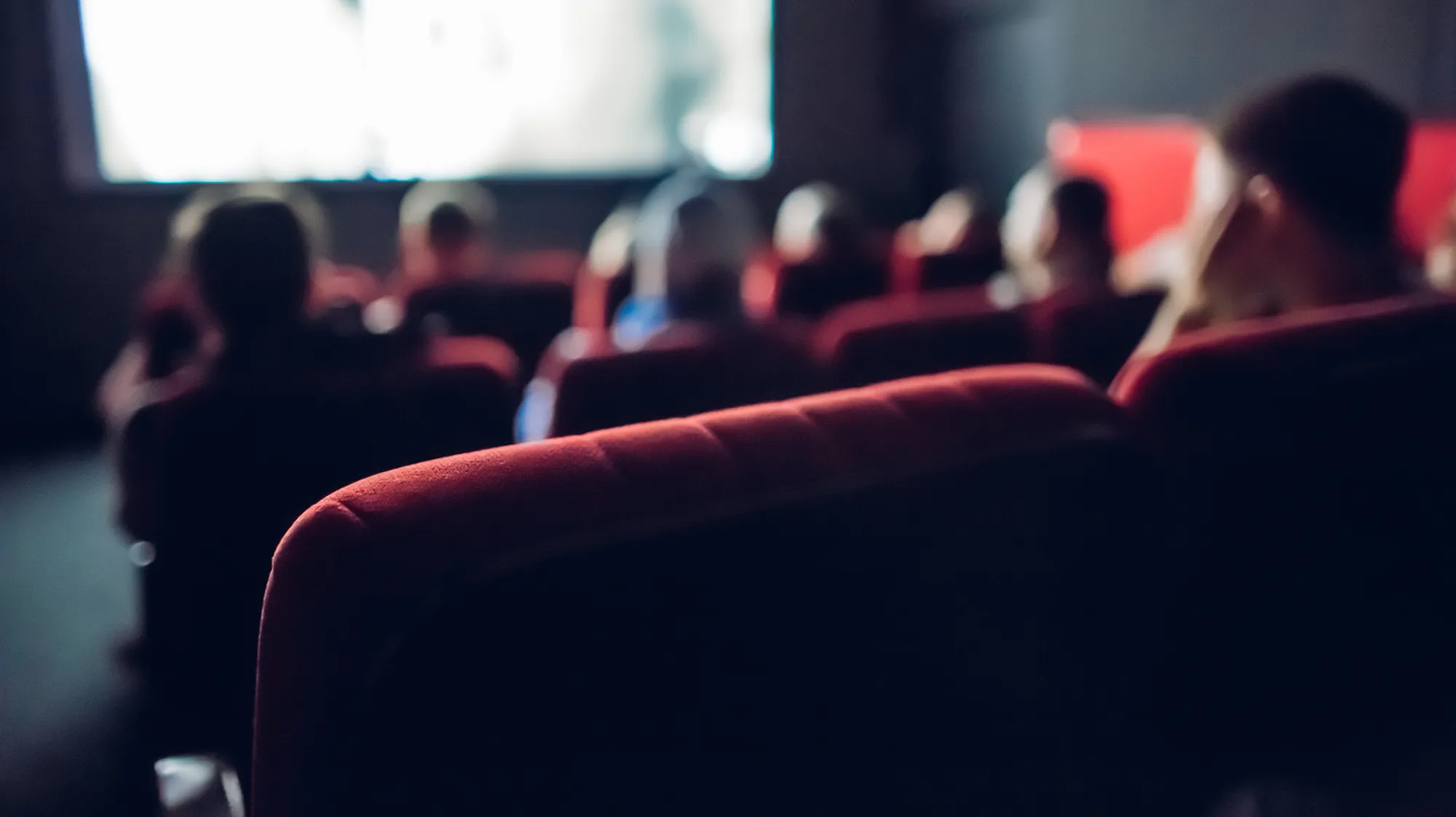 Students enjoy a film