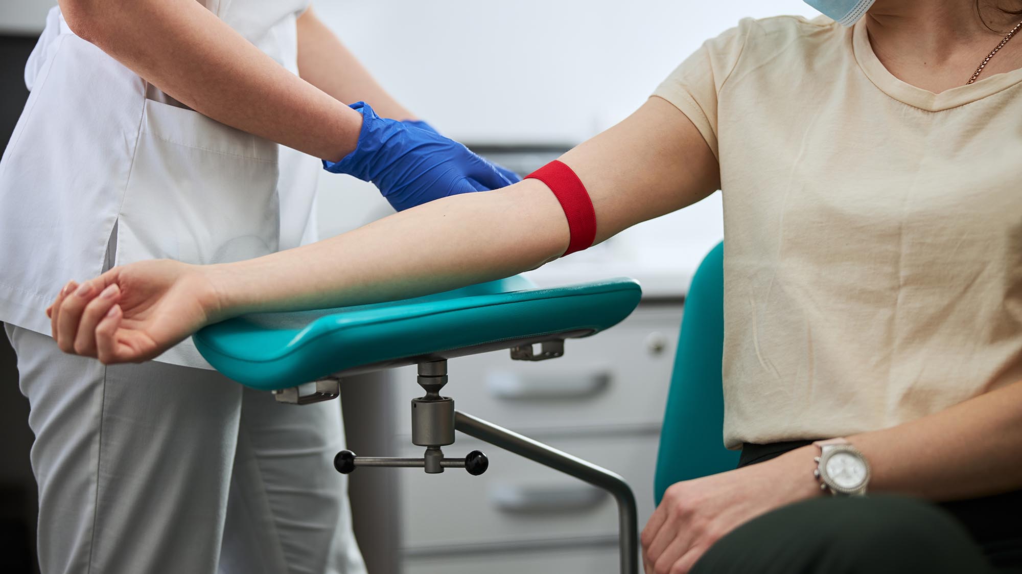 a person donating blood