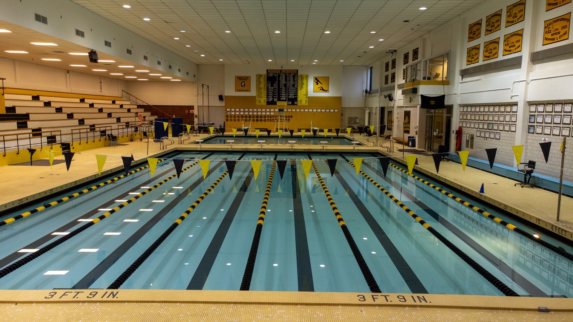 an indoor swimming pool