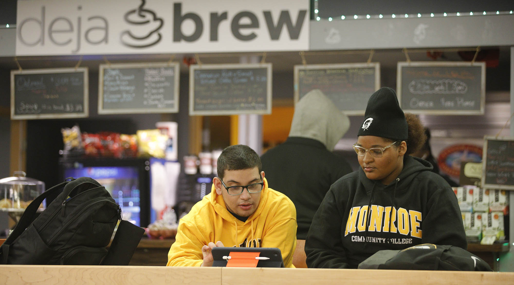 Students study and connect at Deja Brew, MCC’s on-campus coffee shop.