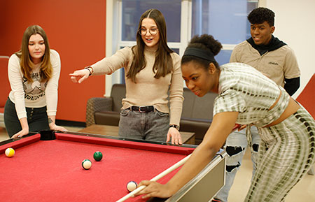 Students Playing Pool