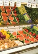 Fresh produce shelf in store