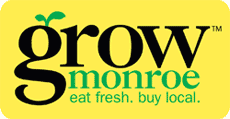 Grow Monroe Logo with text: Eat fresh, buy local