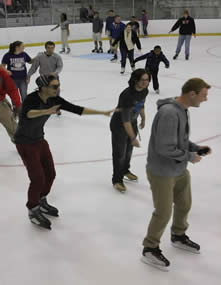 students ice skating