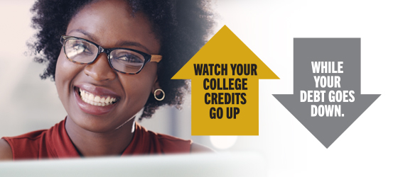 Watch your college credits go up while your debt goes down.