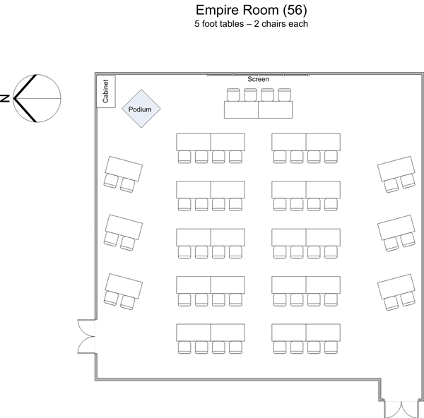 Layout of Empire Room