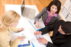 Employer meeting with students