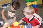 Children playing in classroom