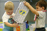 Children building with blocks