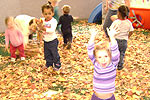 Children playing in classroom