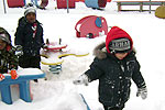 Children playing in the snow