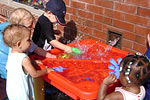 Children at a water table