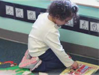 Child working on a puzzle