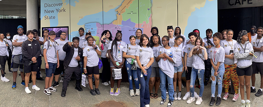 EOP students participating in a trip to the Corning Museum of Glass (Corning, NY)
