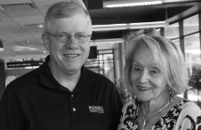 Black and white photo of donors who are retirees