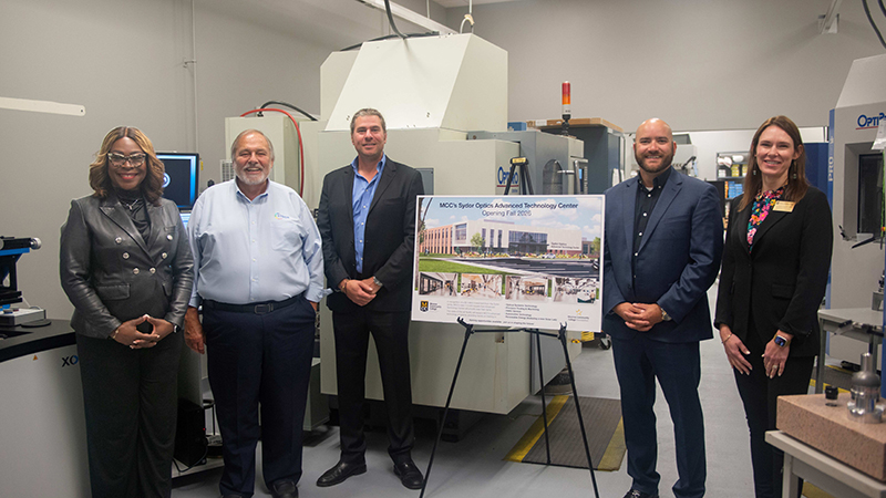 Dr. DeAnna R. Burt-Nanna, Jim Sydor, Matthew Sydor, Jonathan Sydor and Dr. Alexis Vogt in Optical Systems Lab