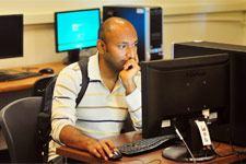 Photo of a student using a computer