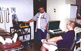 Photo of students in lab for practical exam