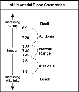 pH in arterial blood chemistry