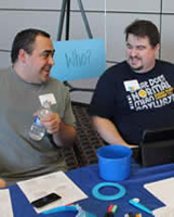 Photo of students working together