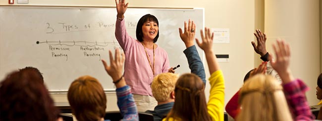 Professor in classroom