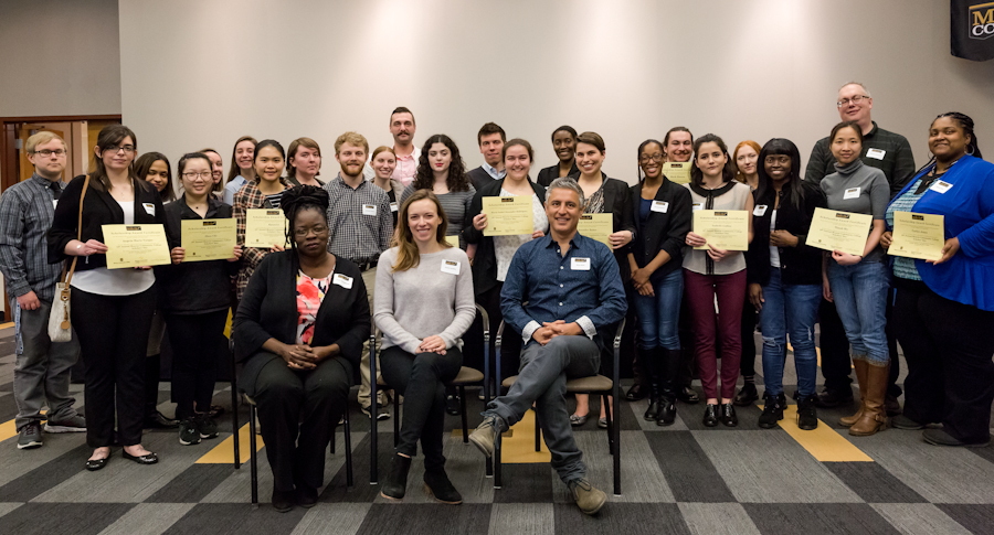 2018 scholarship winners and the keynote speakers