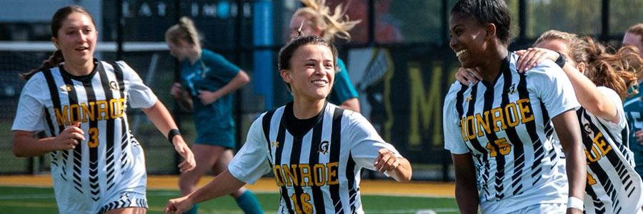 Womens soccer team after winning a game