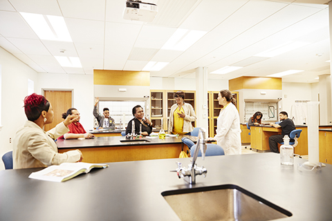 Students At lecture in downtown classroom