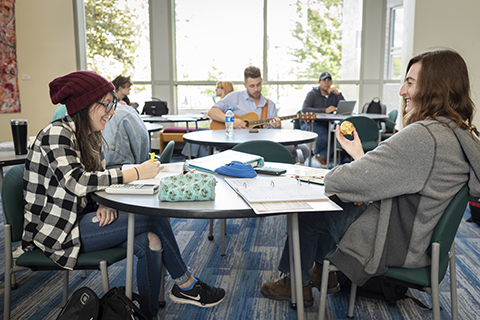 Students in North Atrium