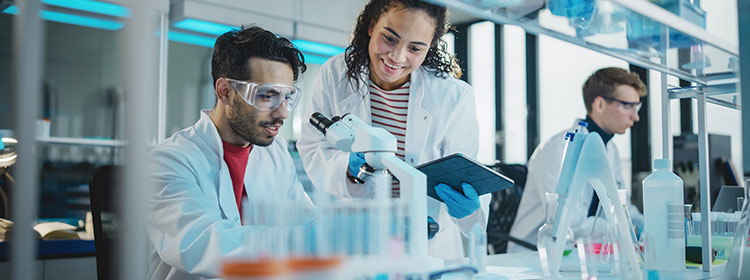 People working in a medical lab