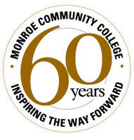 Emblem recognizing Monroe Community College's 60 years of existence - Inspiring the way forward