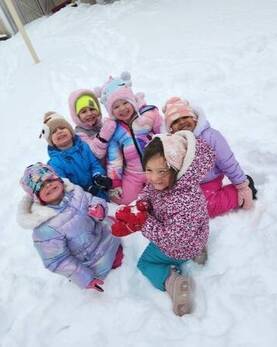 Children playing in the snow