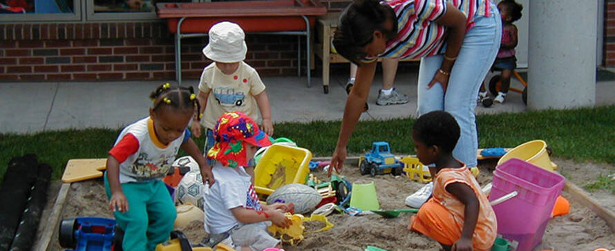 Children in sandbox