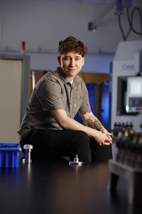 Evan Elixman in Optics Lab