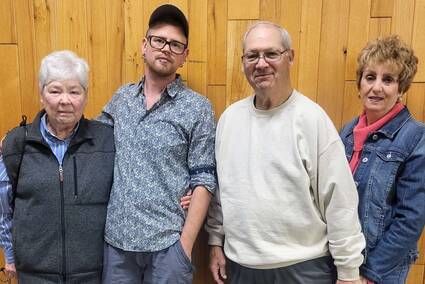 MCC Student Kade Bentley with Kathy ’69, Denny ’90, and Carm ’71 Warren