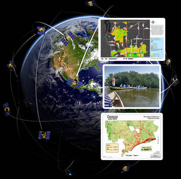 satellites orbiting earth