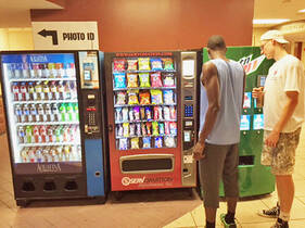 Students using the vending machines.